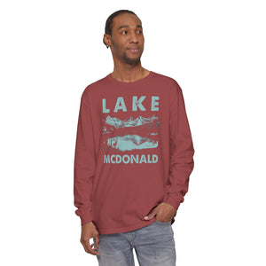 Lake McDonald Glacier National Park Montana Comfort Colors Unisex Long Sleeve T-Shirt