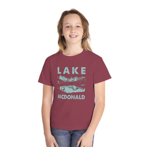 Lake McDonald Glacier National Park Montana Comfort Colors Youth Kids T-Shirt