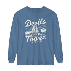 Devils Tower Wyoming Comfort Colors Unisex Long Sleeve T-Shirt