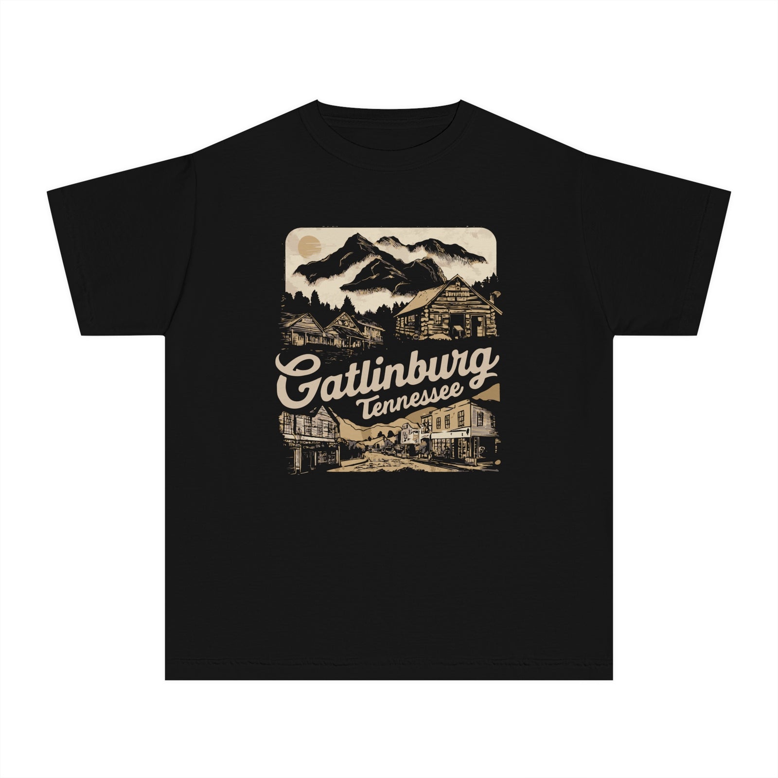 Gatlinburg Tennessee Great Smoky Mountains Comfort Colors Youth Kids T-Shirt