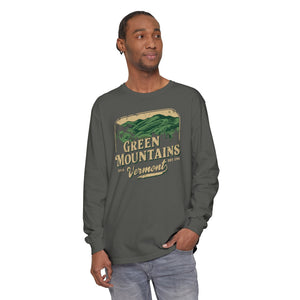 Green Mountains Vermont Comfort Colors Unisex Long Sleeve T-Shirt