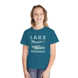 Lake McDonald Glacier National Park Montana Comfort Colors Youth Kids T-Shirt