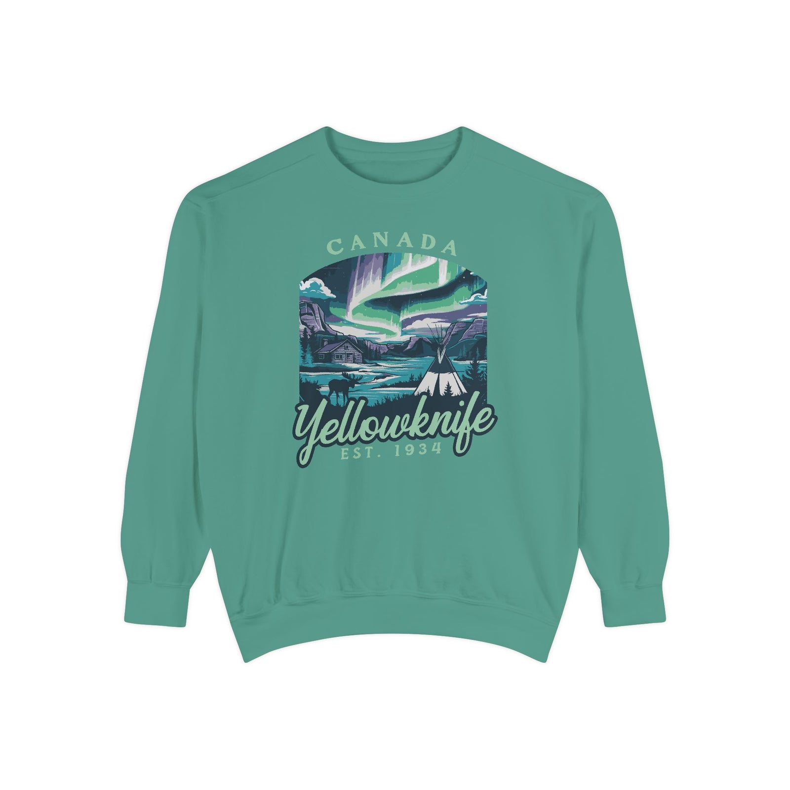 Yellowknife Northern Lights Canada  Comfort Colors Unisex Sweatshirt