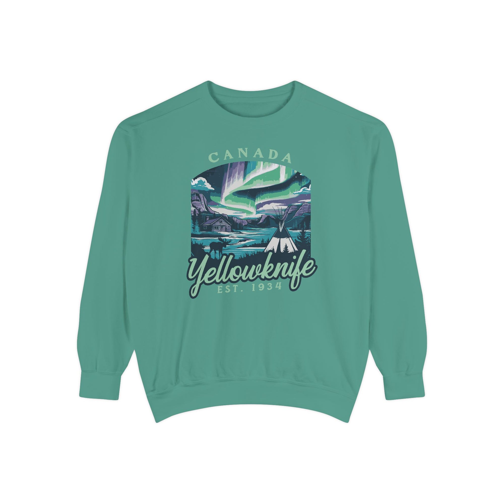 Yellowknife Northern Lights Canada  Comfort Colors Unisex Sweatshirt