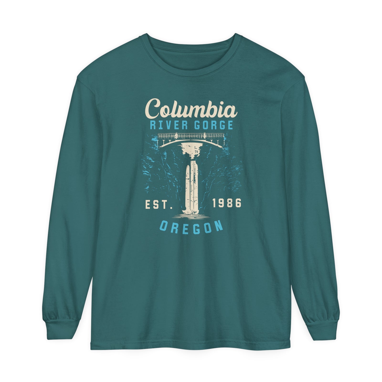 Columbia River Gorge Oregon Washington Comfort Colors Unisex Long Sleeve T-Shirt