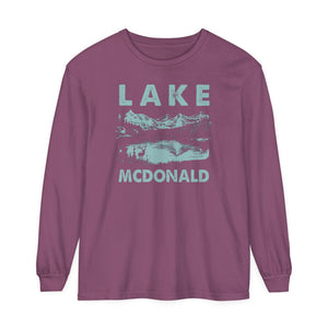 Lake McDonald Glacier National Park Montana Comfort Colors Unisex Long Sleeve T-Shirt