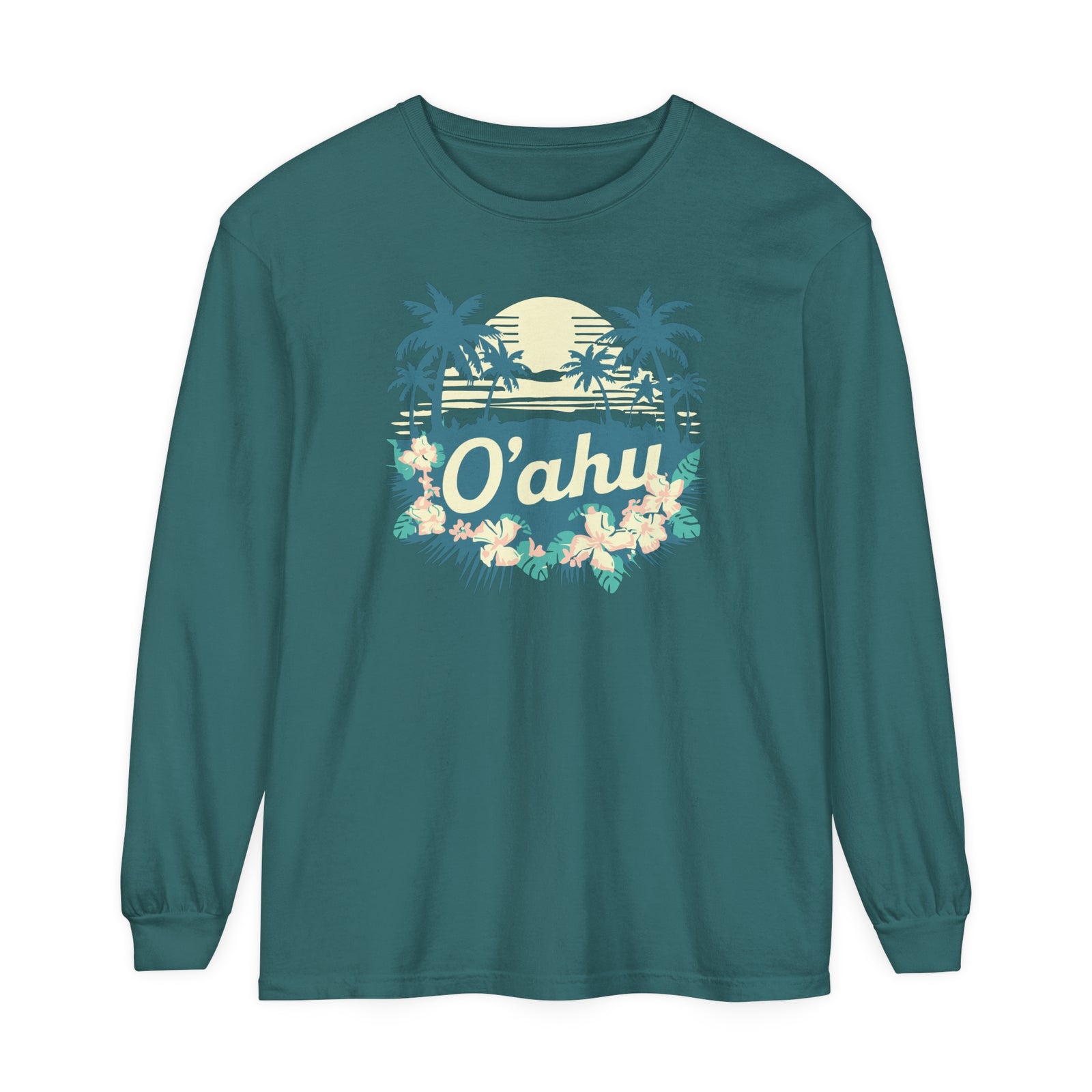 Oahu Hawaii Comfort Colors Unisex Long Sleeve T-Shirt