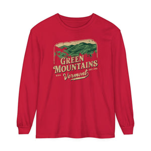 Green Mountains Vermont Comfort Colors Unisex Long Sleeve T-Shirt
