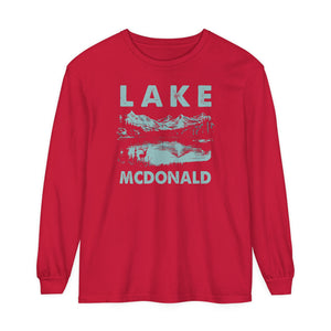 Lake McDonald Glacier National Park Montana Comfort Colors Unisex Long Sleeve T-Shirt