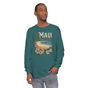 Maui Hawaii Comfort Colors Unisex Long Sleeve T-Shirt