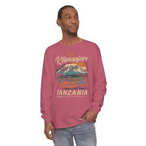 Mount Kilimanjaro Tanzania Comfort Colors Unisex Long Sleeve T-Shirt