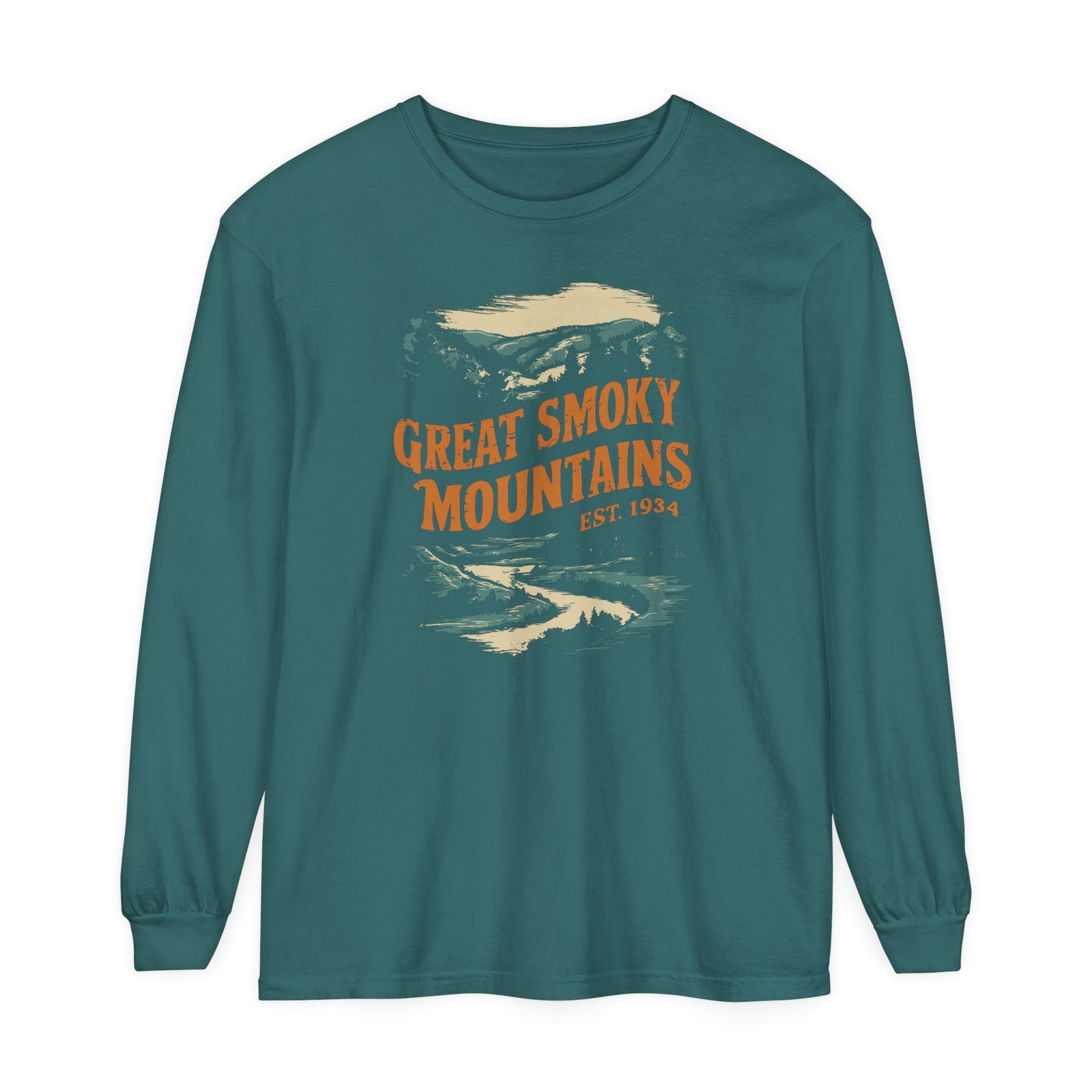 Great Smoky Mountains Tennessee North Carolina Comfort Colors Unisex Long Sleeve T-Shirt