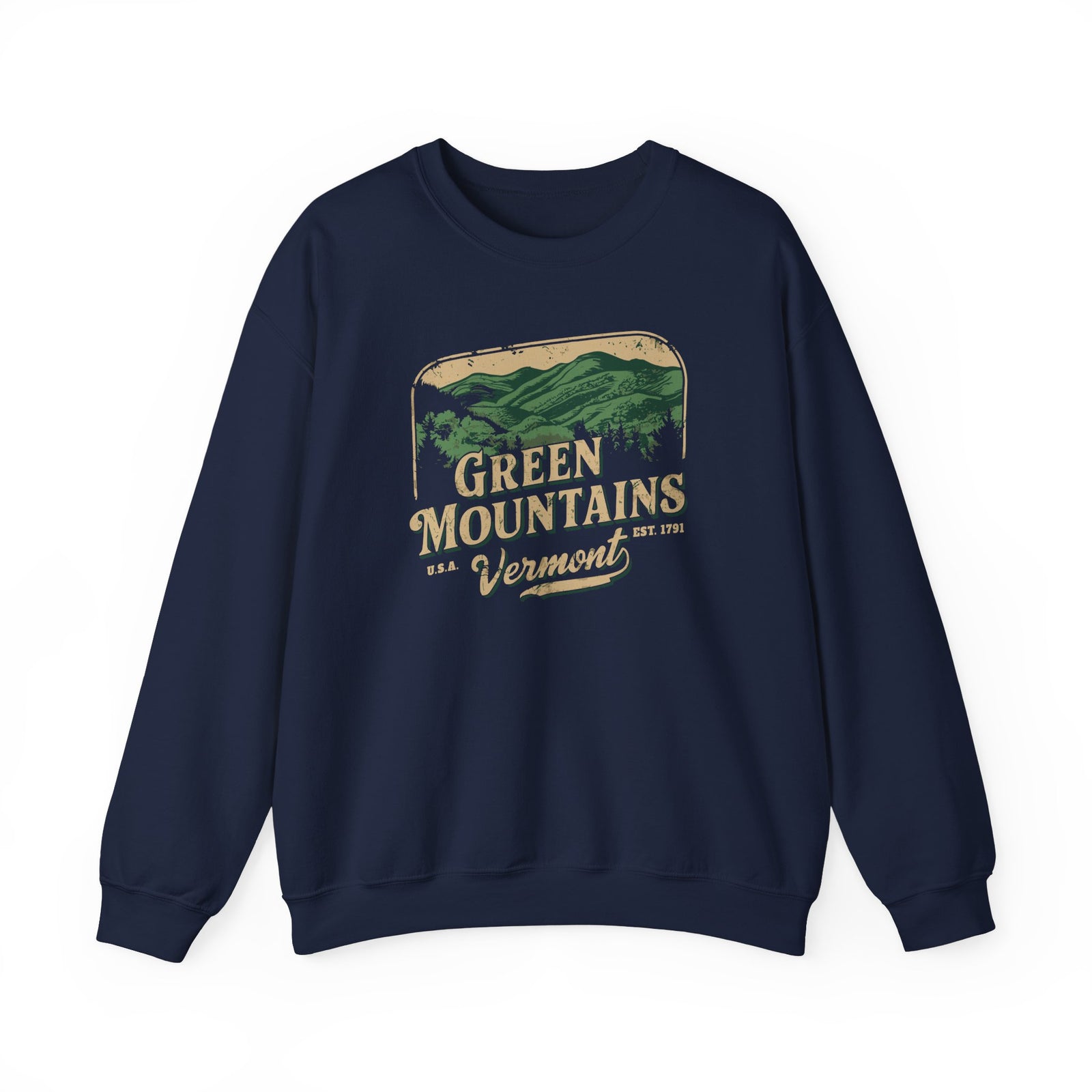 Green Mountains Vermont Gildan Unisex Crewneck Sweatshirt