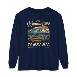 Mount Kilimanjaro Tanzania Comfort Colors Unisex Long Sleeve T-Shirt