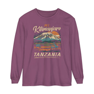 Mount Kilimanjaro Tanzania Comfort Colors Unisex Long Sleeve T-Shirt