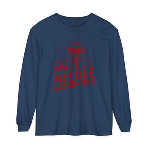 Space Needle Seattle Washington Comfort Colors Unisex Long Sleeve T-Shirt