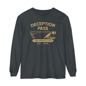 Deception Pass Washington Comfort Colors Unisex Long Sleeve T-Shirt