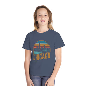 Chicago Skyline Illinois Comfort Colors Youth Kids T-Shirt