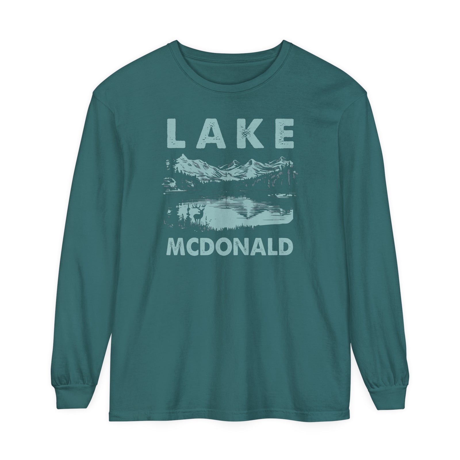 Lake McDonald Glacier National Park Montana Comfort Colors Unisex Long Sleeve T-Shirt