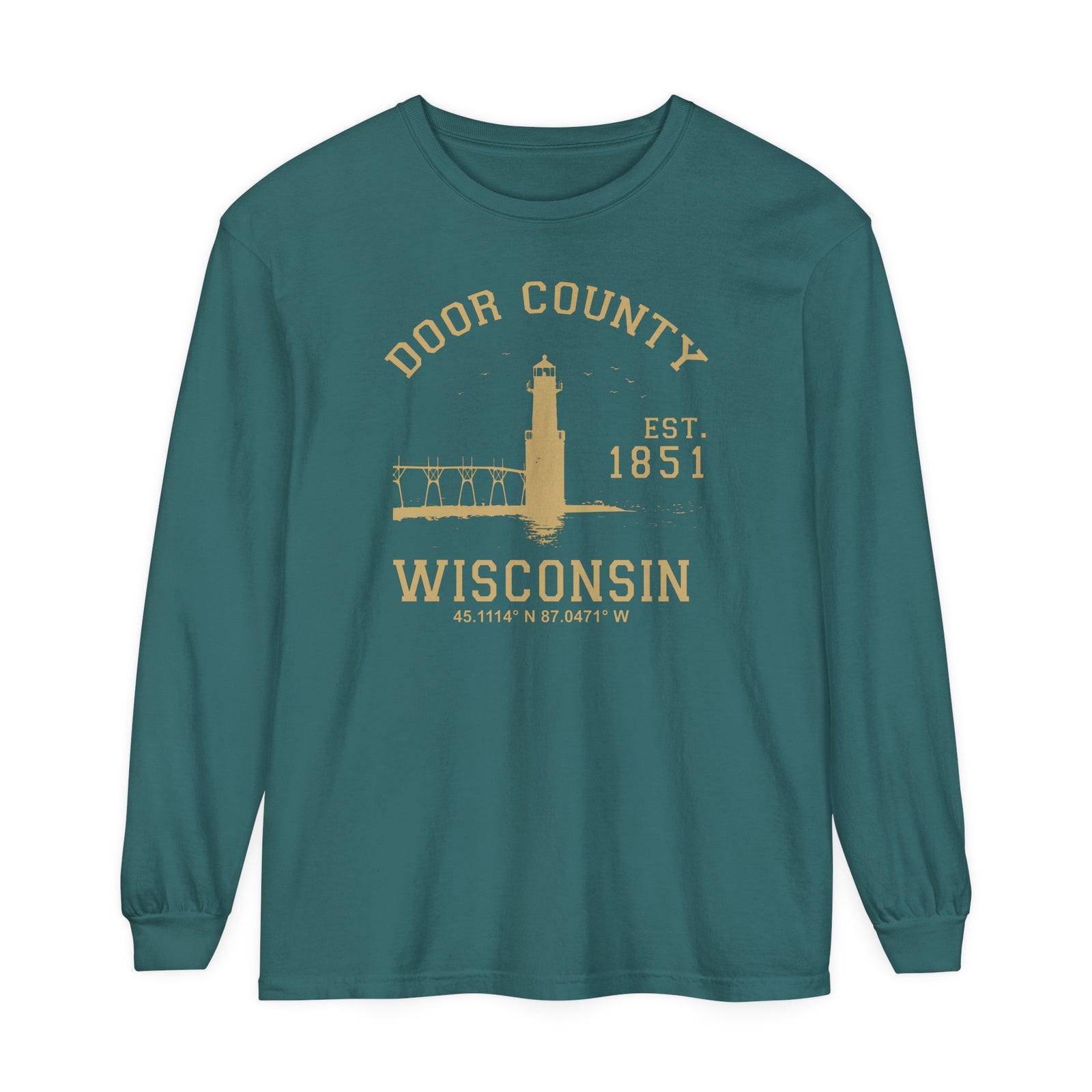 Door County Wisconsin Comfort Colors Unisex Long Sleeve T-Shirt