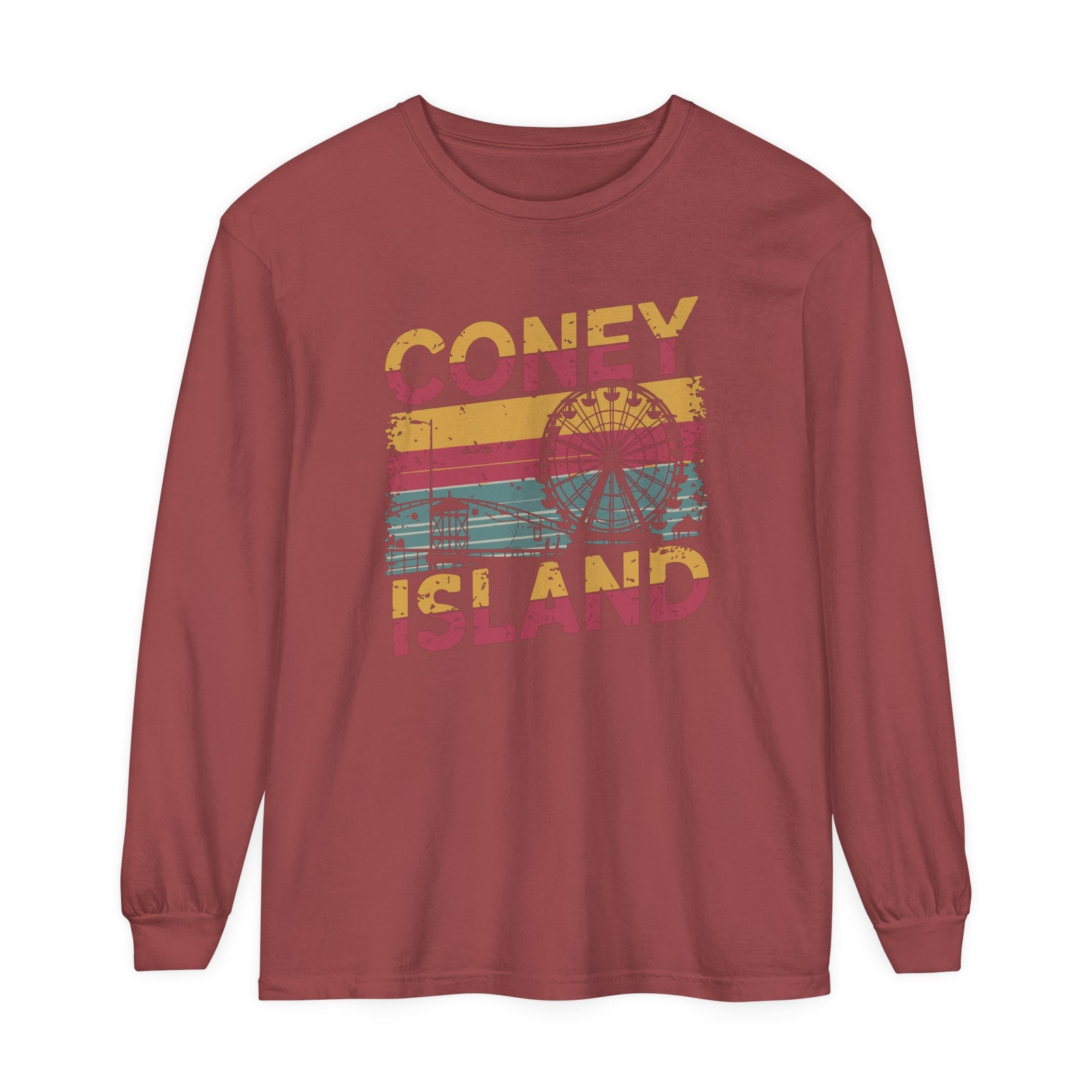 Coney Island New York Comfort Colors Unisex Long Sleeve T-Shirt