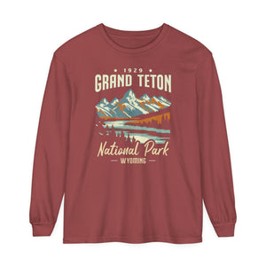 Grand Teton National Park Wyoming Comfort Colors Unisex Long Sleeve T-Shirt
