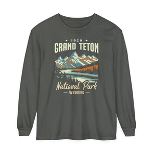Grand Teton National Park Wyoming Comfort Colors Unisex Long Sleeve T-Shirt