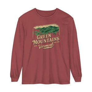 Green Mountains Vermont Comfort Colors Unisex Long Sleeve T-Shirt