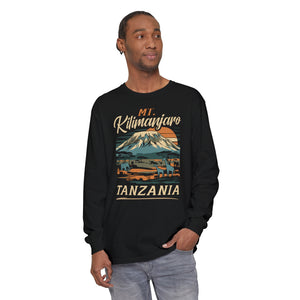 Mount Kilimanjaro Tanzania Comfort Colors Unisex Long Sleeve T-Shirt