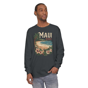 Maui Hawaii Comfort Colors Unisex Long Sleeve T-Shirt