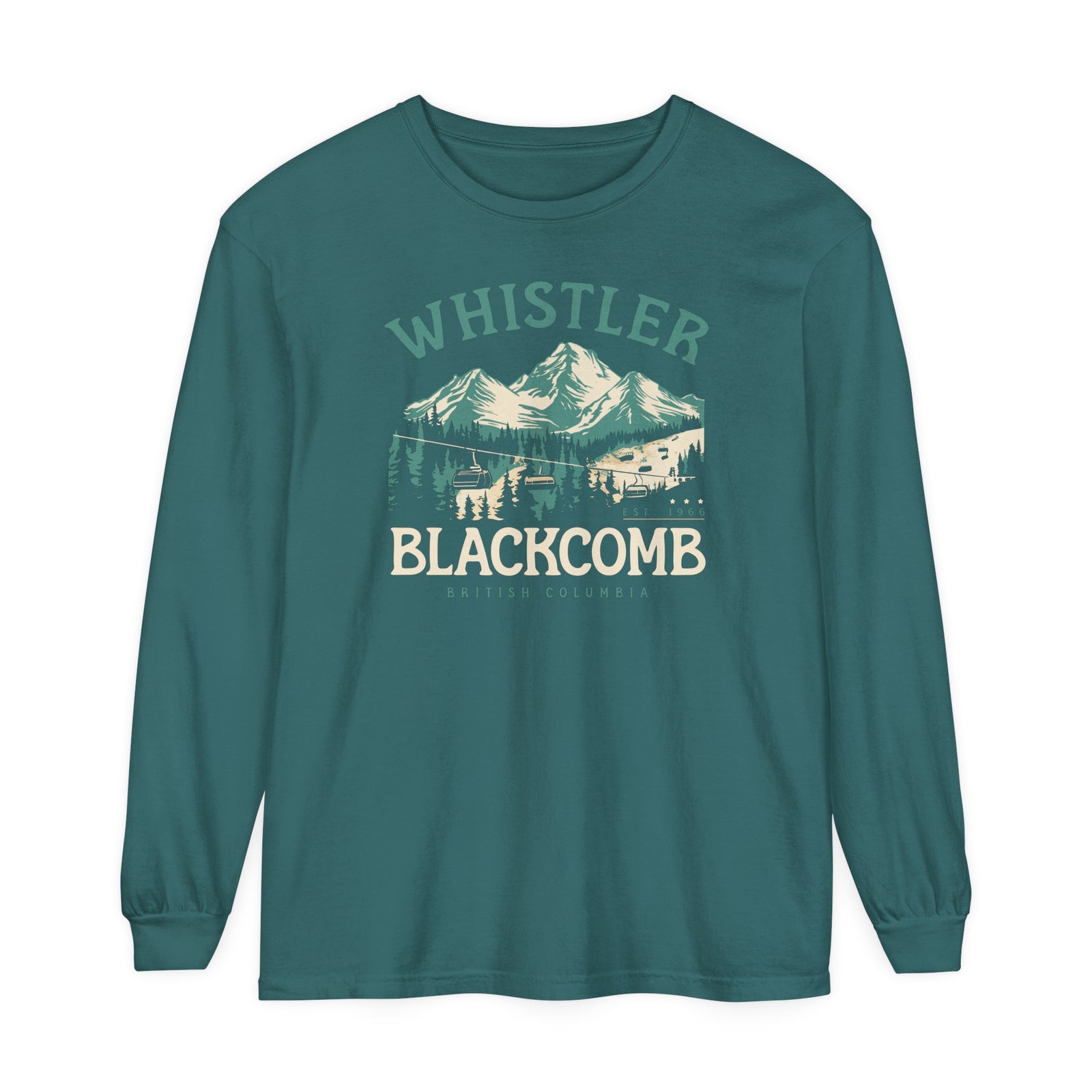Whistler Blackcomb British Columbia Comfort Colors Unisex Long Sleeve T-Shirt