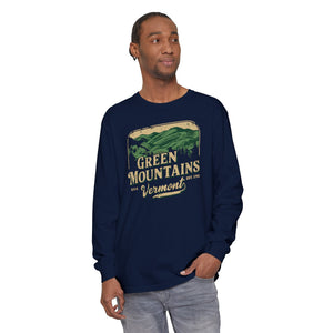 Green Mountains Vermont Comfort Colors Unisex Long Sleeve T-Shirt
