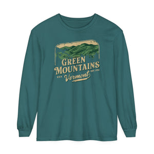 Green Mountains Vermont Comfort Colors Unisex Long Sleeve T-Shirt