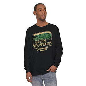 Green Mountains Vermont Comfort Colors Unisex Long Sleeve T-Shirt