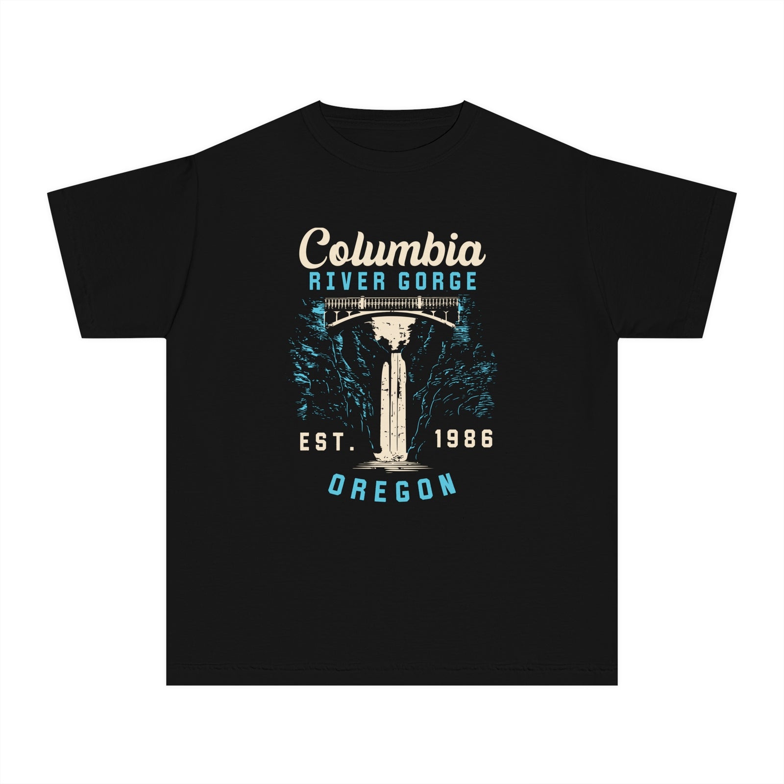 Columbia River Gorge Oregon Washington Comfort Colors Youth Kids T-Shirt