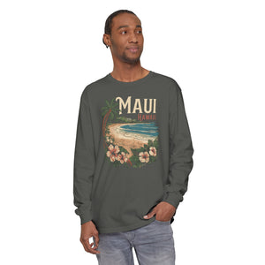 Maui Hawaii Comfort Colors Unisex Long Sleeve T-Shirt