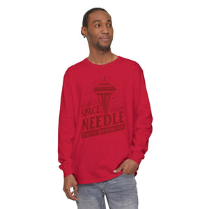 Space Needle Seattle Washington Comfort Colors Unisex Long Sleeve T-Shirt