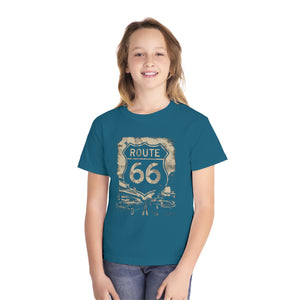 Route 66 USA Comfort Colors Youth Kids T-Shirt