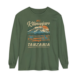 Mount Kilimanjaro Tanzania Comfort Colors Unisex Long Sleeve T-Shirt