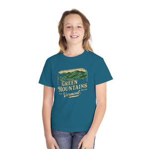 Green Mountains Vermont Comfort Colors Youth Kids T-Shirt