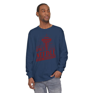 Space Needle Seattle Washington Comfort Colors Unisex Long Sleeve T-Shirt