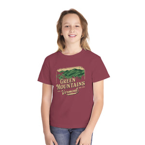 Green Mountains Vermont Comfort Colors Youth Kids T-Shirt