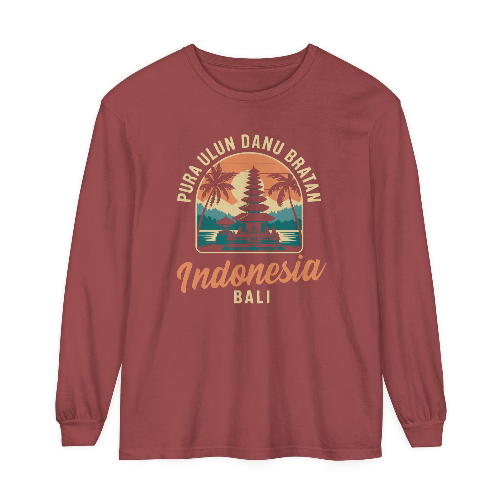 Pura Ulun Danu Bratan Bali Comfort Colors Unisex Long Sleeve T-Shirt