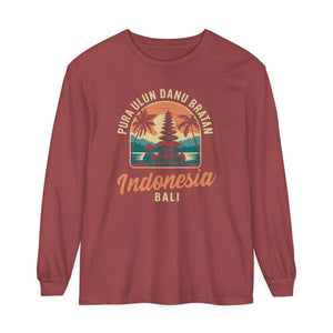 Pura Ulun Danu Bratan Bali Comfort Colors Unisex Long Sleeve T-Shirt