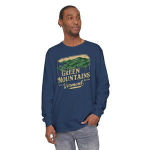 Green Mountains Vermont Comfort Colors Unisex Long Sleeve T-Shirt