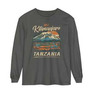 Mount Kilimanjaro Tanzania Comfort Colors Unisex Long Sleeve T-Shirt