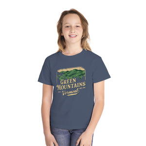 Green Mountains Vermont Comfort Colors Youth Kids T-Shirt