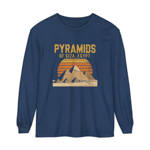 Pyramids of Giza Egypt Comfort Colors Unisex Long Sleeve T-Shirt