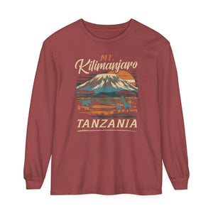 Mount Kilimanjaro Tanzania Comfort Colors Unisex Long Sleeve T-Shirt