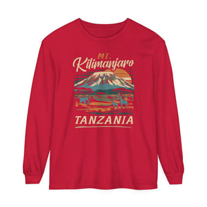 Mount Kilimanjaro Tanzania Comfort Colors Unisex Long Sleeve T-Shirt